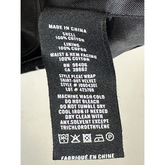 THEORY Women's Plelated Wrap Dot Velvet Mini Skirt Black Size 0 $355 NWT - Picture 9 of 10